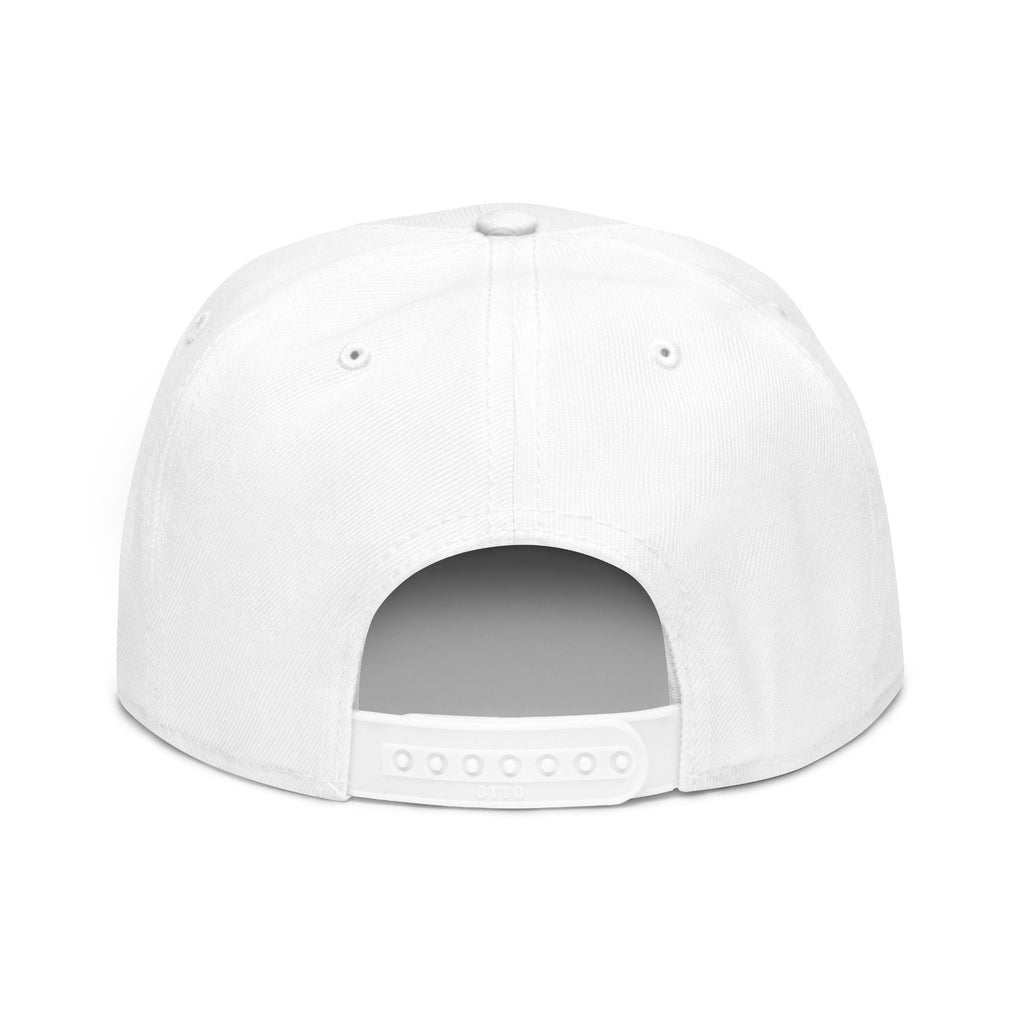 Embroidered Spiral Logo Snapback Hat — Black & Charcoal Flat-Brim Cap
