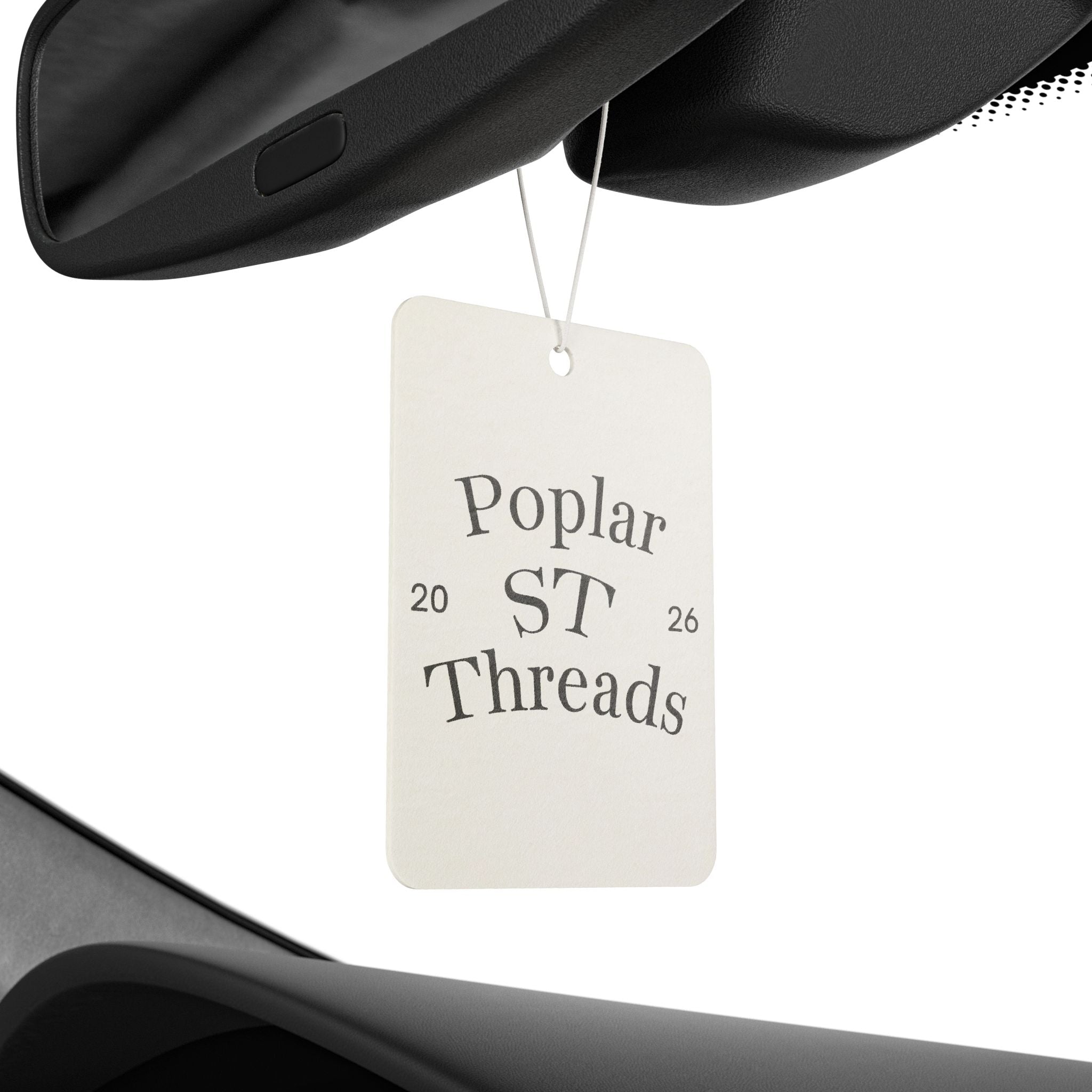Poplar St Threads Car Air Freshener – Vintage Logo Scent Tag for Cars