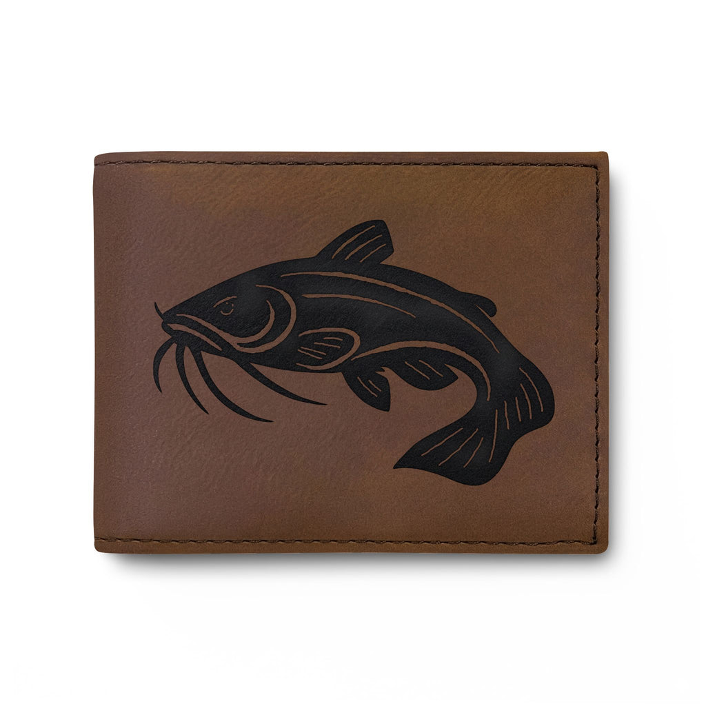 Catfish Leather Bi-Fold Wallet — Slim Flip Wallet for Fishermen
