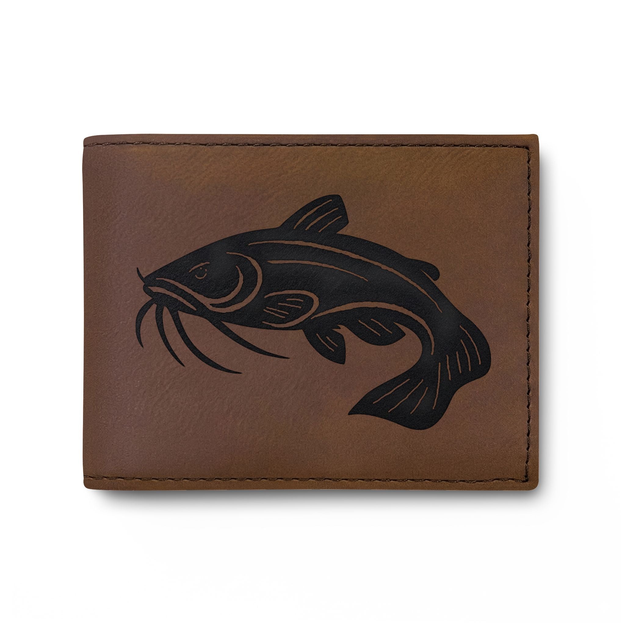 Catfish Leather Bi-Fold Wallet — Slim Flip Wallet for Fishermen