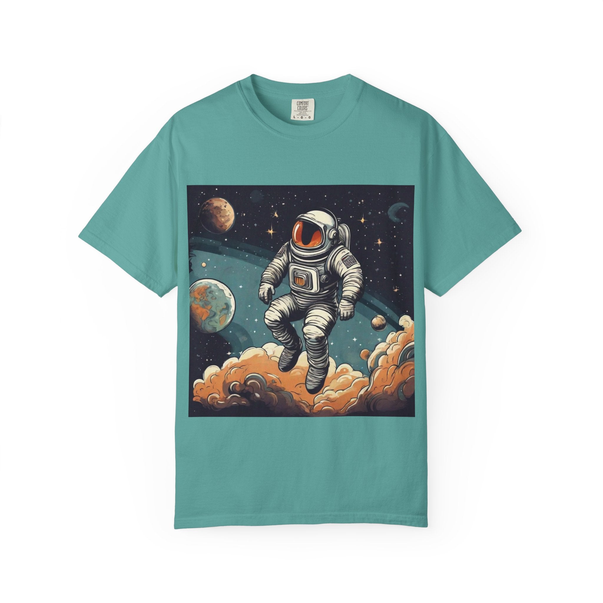 Astronaut Space Art T-Shirt — Vintage Cosmic Explorer Tee