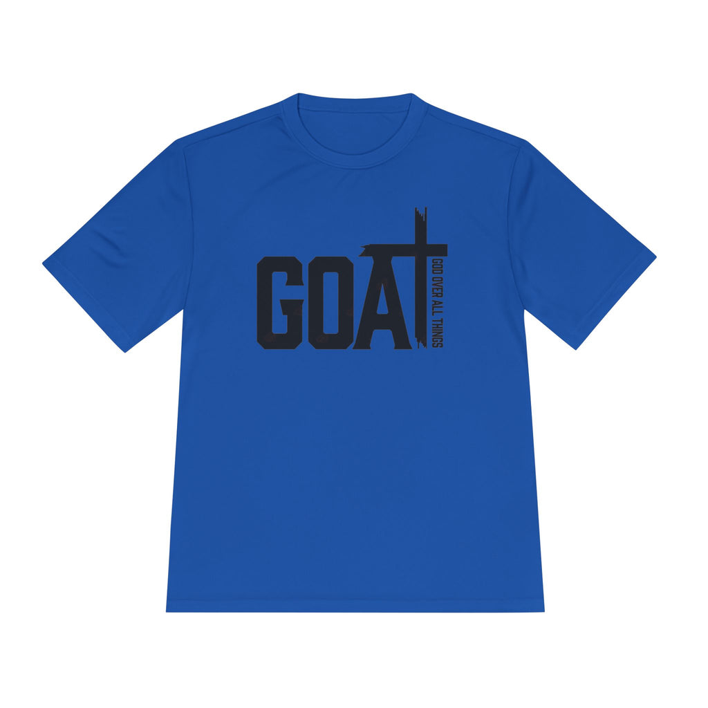GOAT Cross Athletic Tee — "Greatest of All Time" Faith-Inspired Sports Shirt