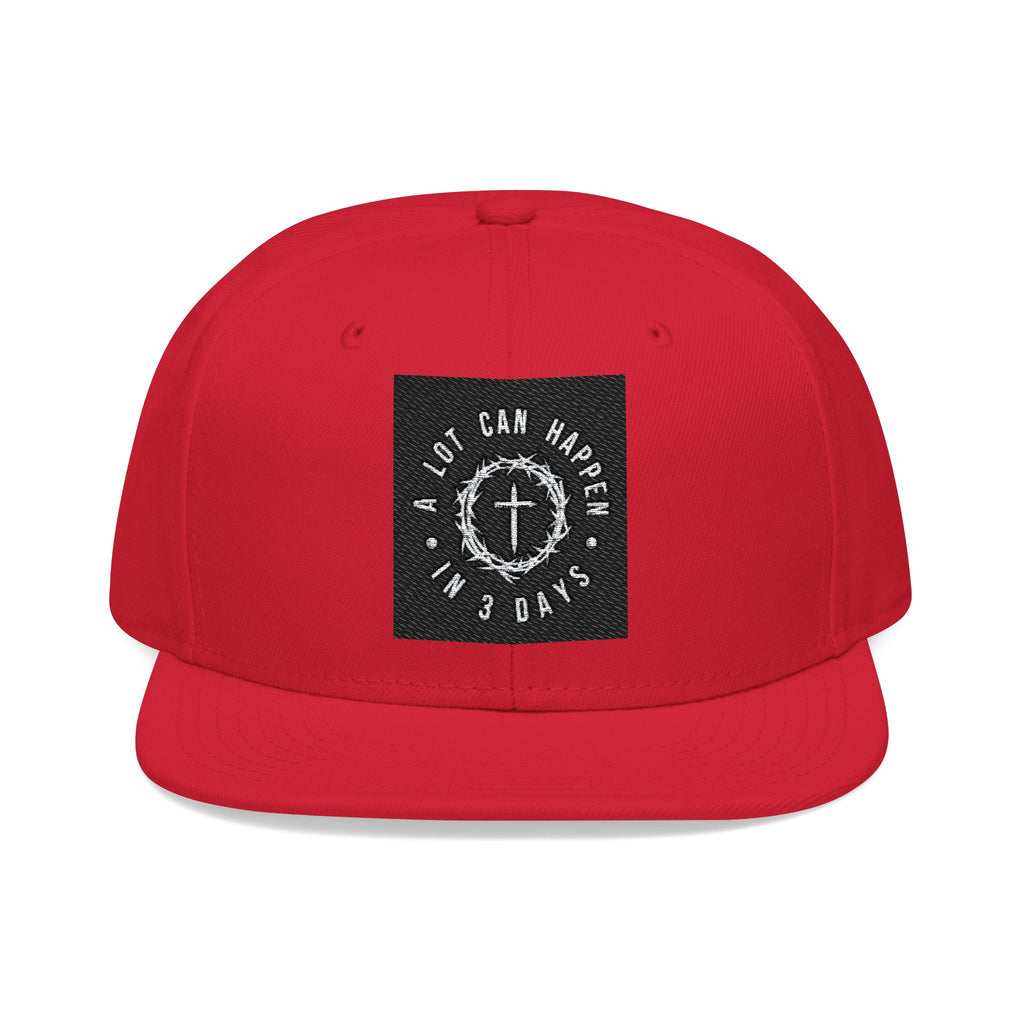 Embroidered Spiral Logo Snapback Hat — Black & Charcoal Flat-Brim Cap