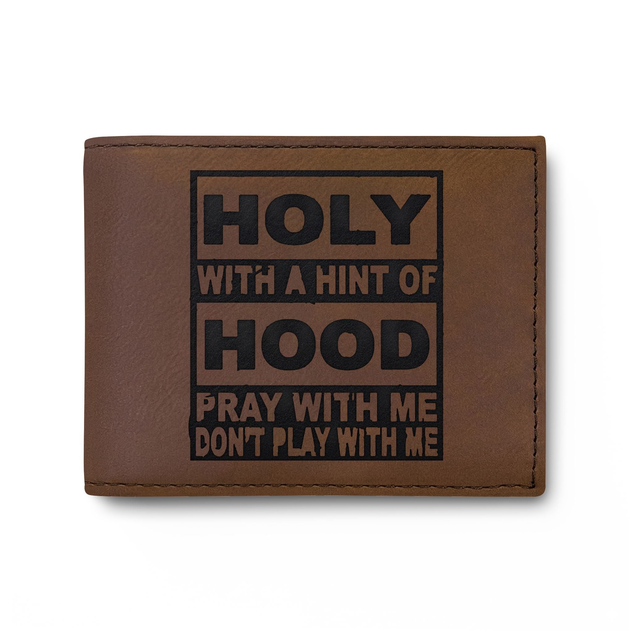 Bi-Fold Wallet – "Holy with a Hint of Hood" Leather Card Wallet
