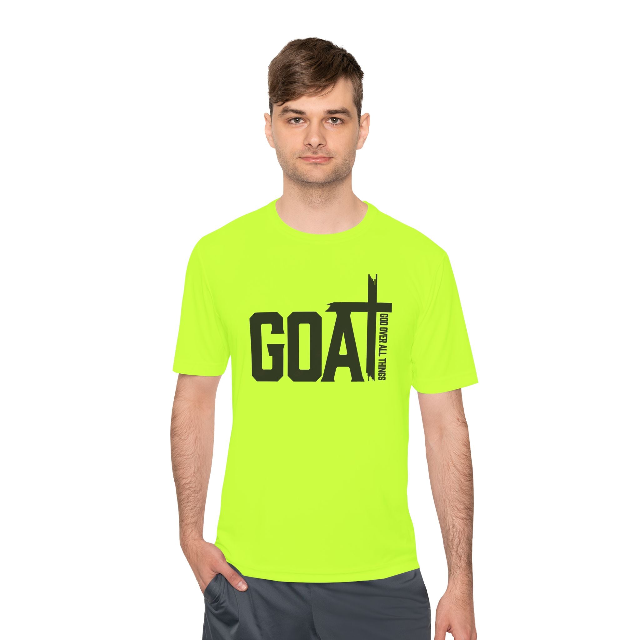 GOAT Cross Athletic Tee — "Greatest of All Time" Faith-Inspired Sports Shirt