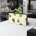 Avocado Pattern Zipper Wallet — Cute Fruit Print Card & Cash Organizer