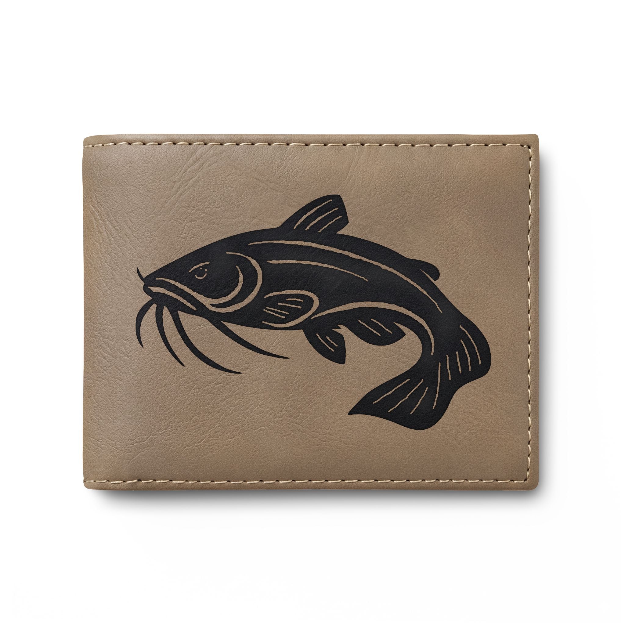 Catfish Leather Bi-Fold Wallet — Slim Flip Wallet for Fishermen