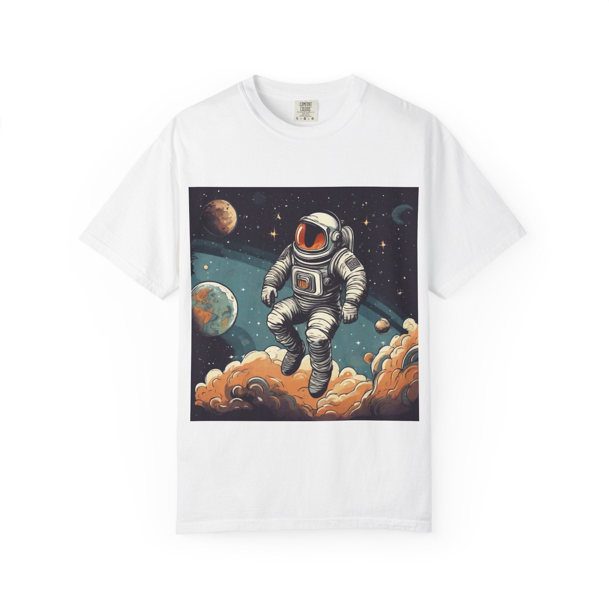 Astronaut Space Art T-Shirt — Vintage Cosmic Explorer Tee