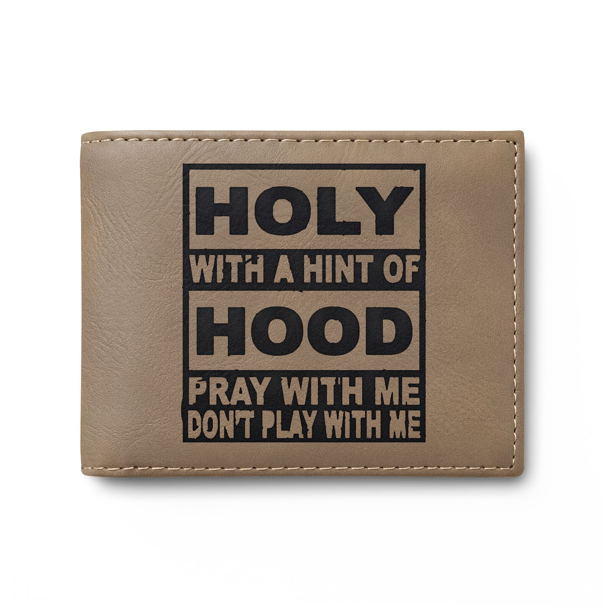 Bi-Fold Wallet – "Holy with a Hint of Hood" Leather Card Wallet