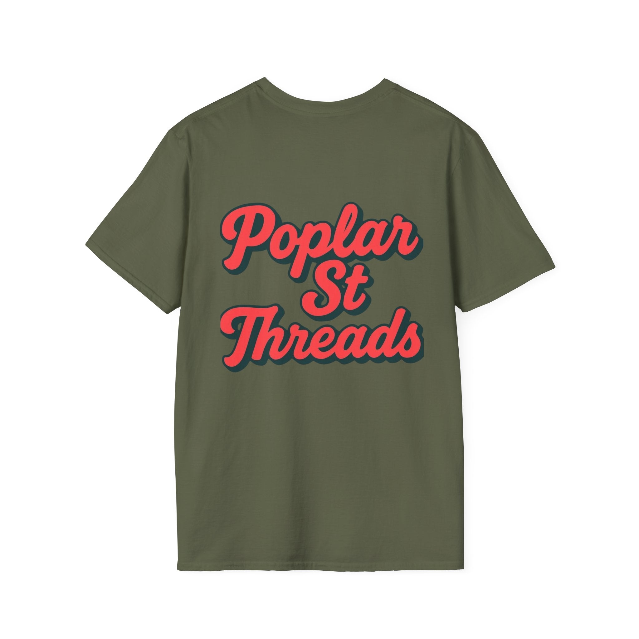 Retro Script T-Shirt — "Poplar St Threads" Graphic Tee