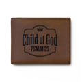 Child of God Bifold Wallet – Psalm 23 Leather Card Wallet