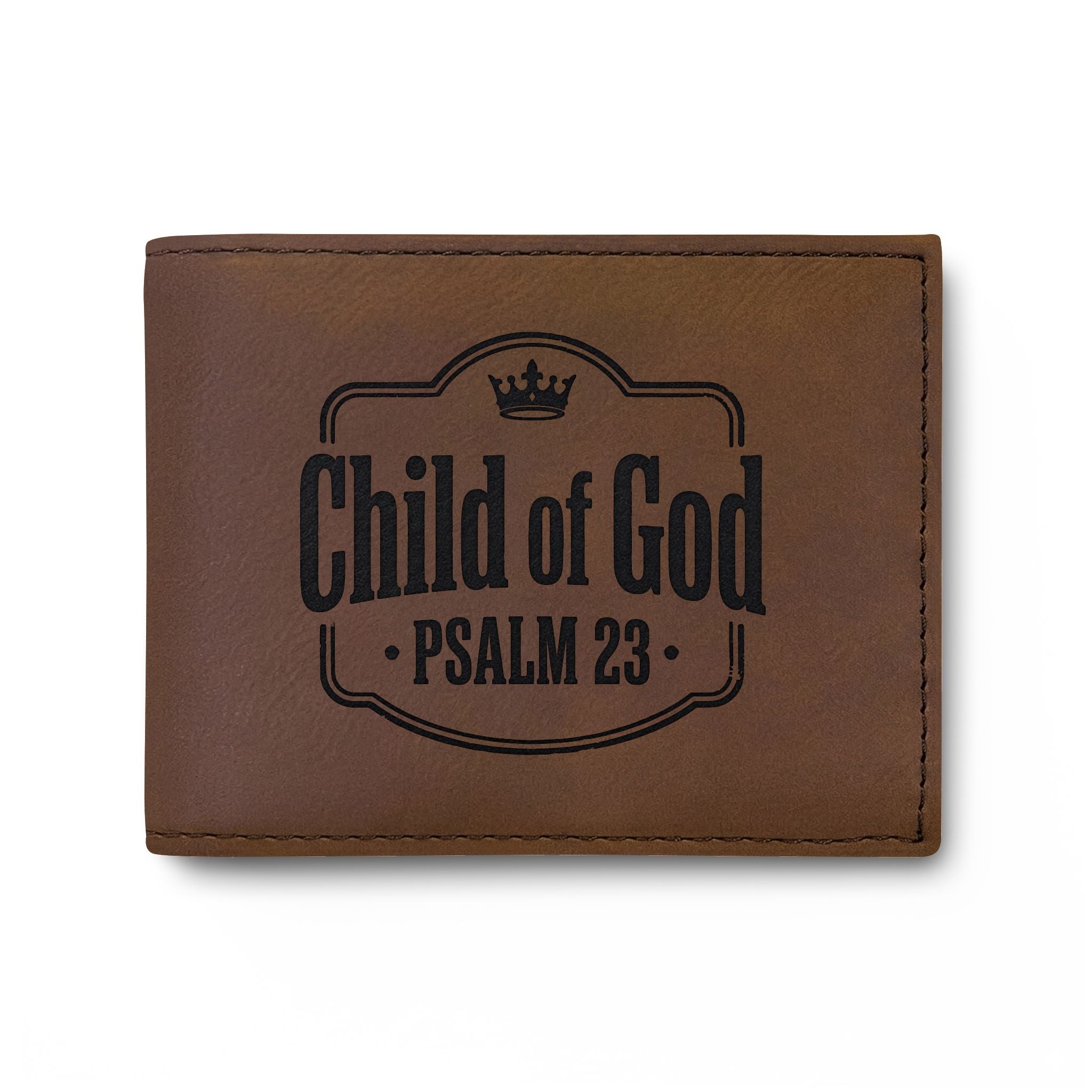Child of God Bifold Wallet – Psalm 23 Leather Card Wallet