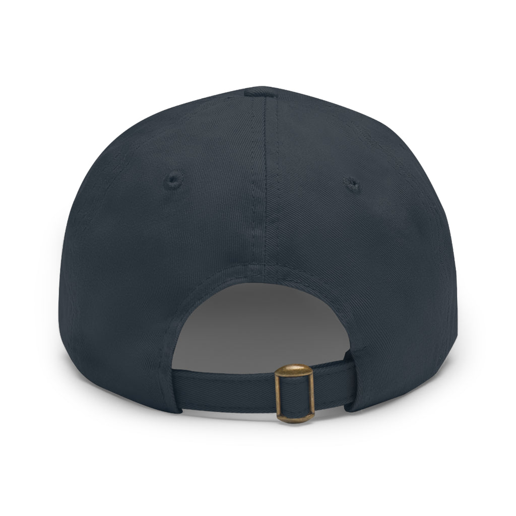 Leather Patch Dad Hat — "Poplar ST Threads" Embroidered Rectangle Cap