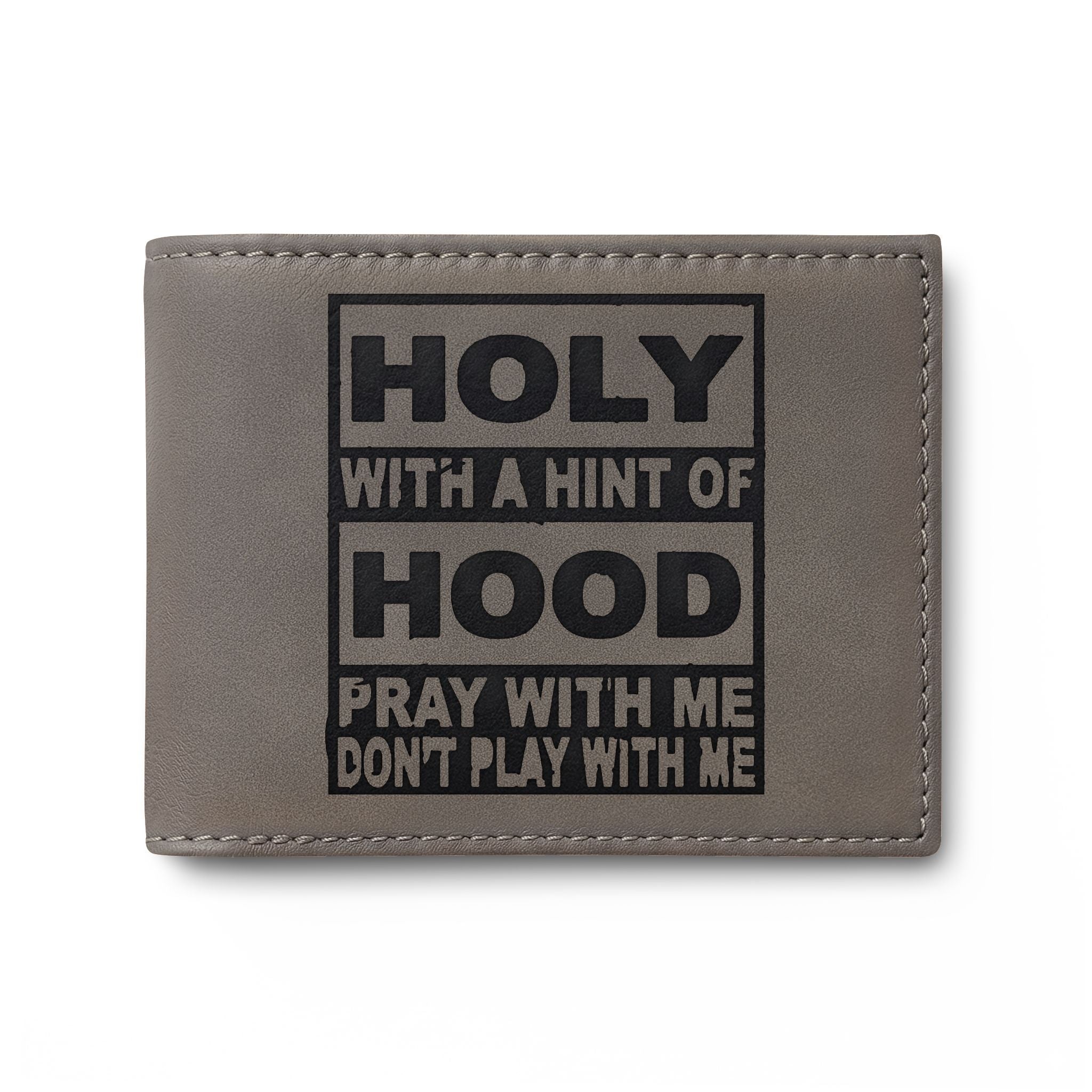 Bi-Fold Wallet – "Holy with a Hint of Hood" Leather Card Wallet