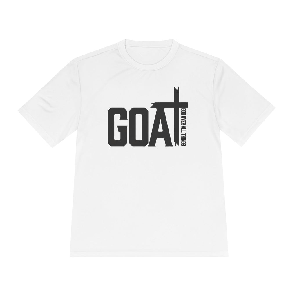 GOAT Cross Athletic Tee — "Greatest of All Time" Faith-Inspired Sports Shirt