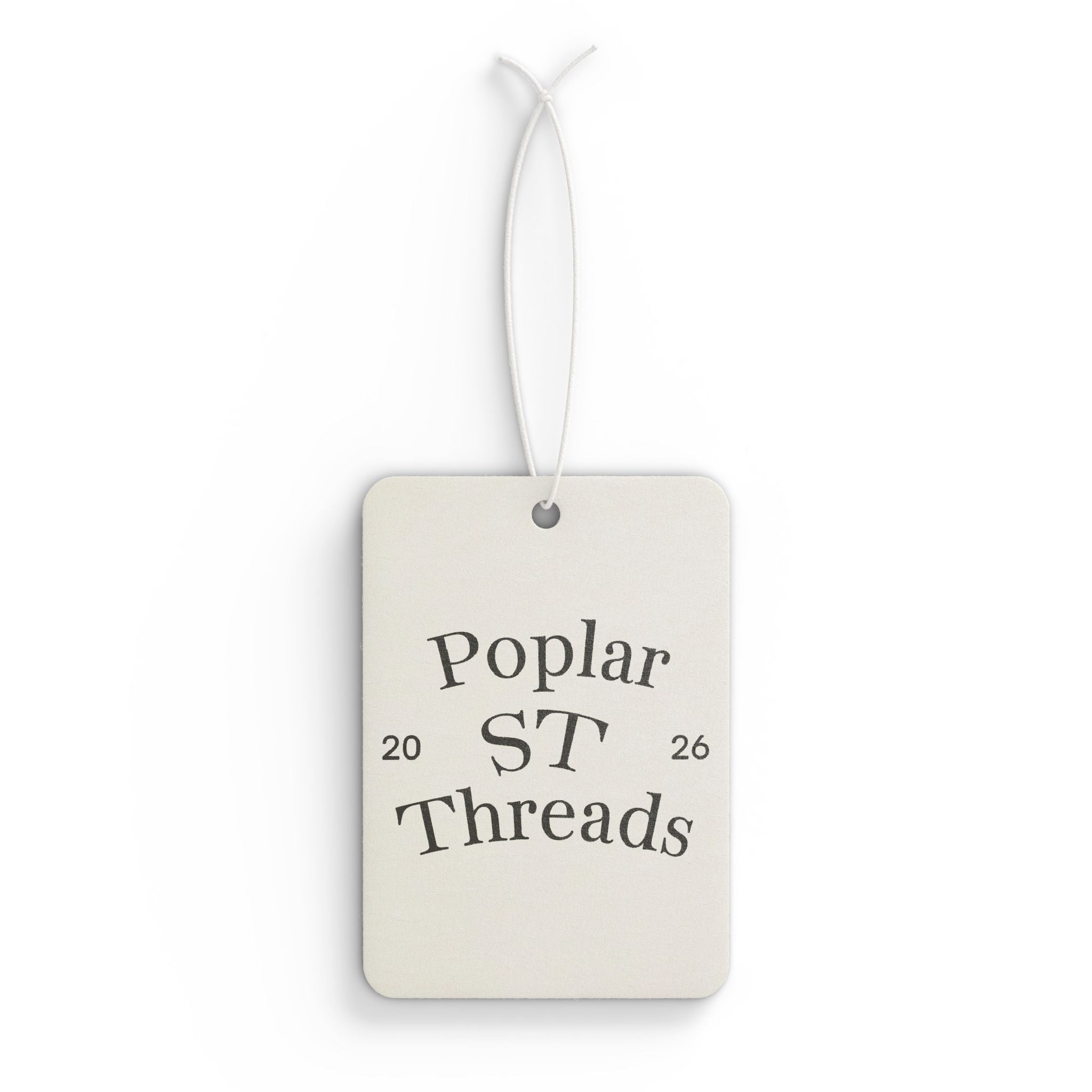 Poplar St Threads Car Air Freshener – Vintage Logo Scent Tag for Cars