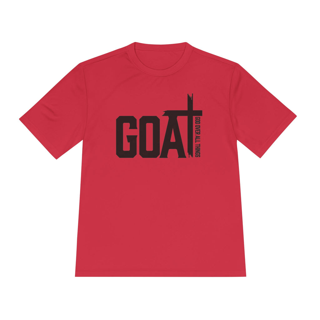 GOAT Cross Athletic Tee — "Greatest of All Time" Faith-Inspired Sports Shirt