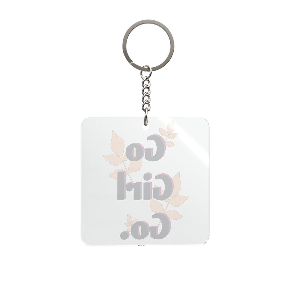 Go Girl Go Square Keychain — Inspirational Motivational Gift for Her