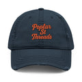 Distressed Embroidered Dad Hat — "Popular St Threads" Vintage Baseball Cap
