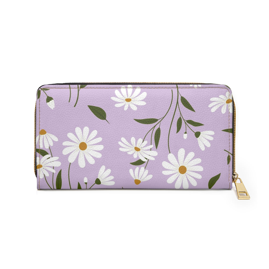 Floral 'G.O.A.T. — God Over All Things' Lavender Zipper Wallet