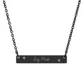 Engraved Horizontal Bar Necklace — "Boy Mom" Personalized Pendant