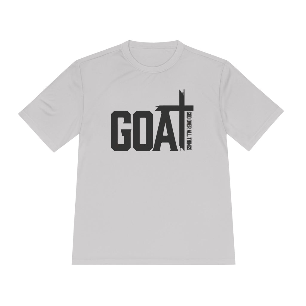 GOAT Cross Athletic Tee — "Greatest of All Time" Faith-Inspired Sports Shirt