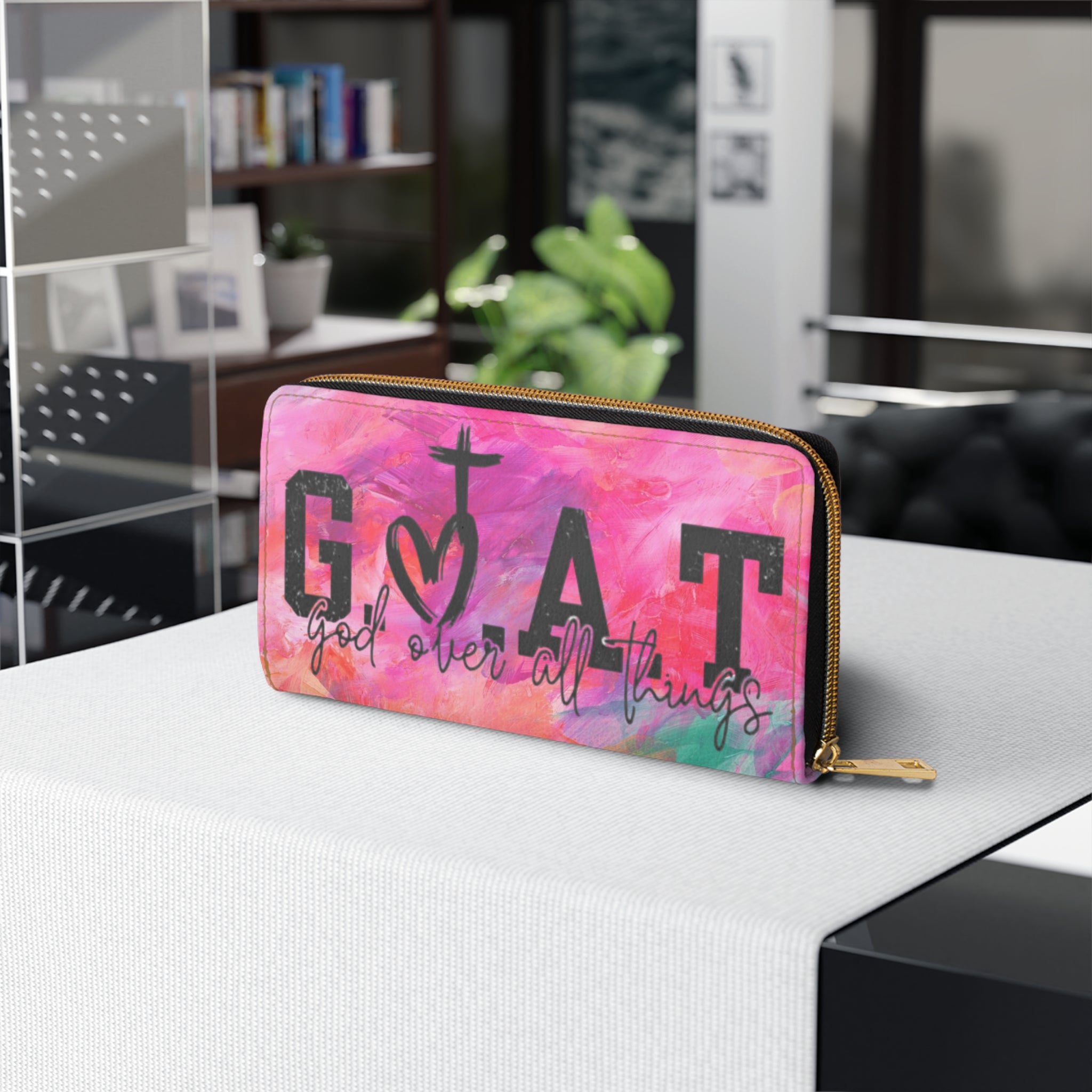 God Over All Things Zipper Wallet — GOAT Christian Faith Wallet