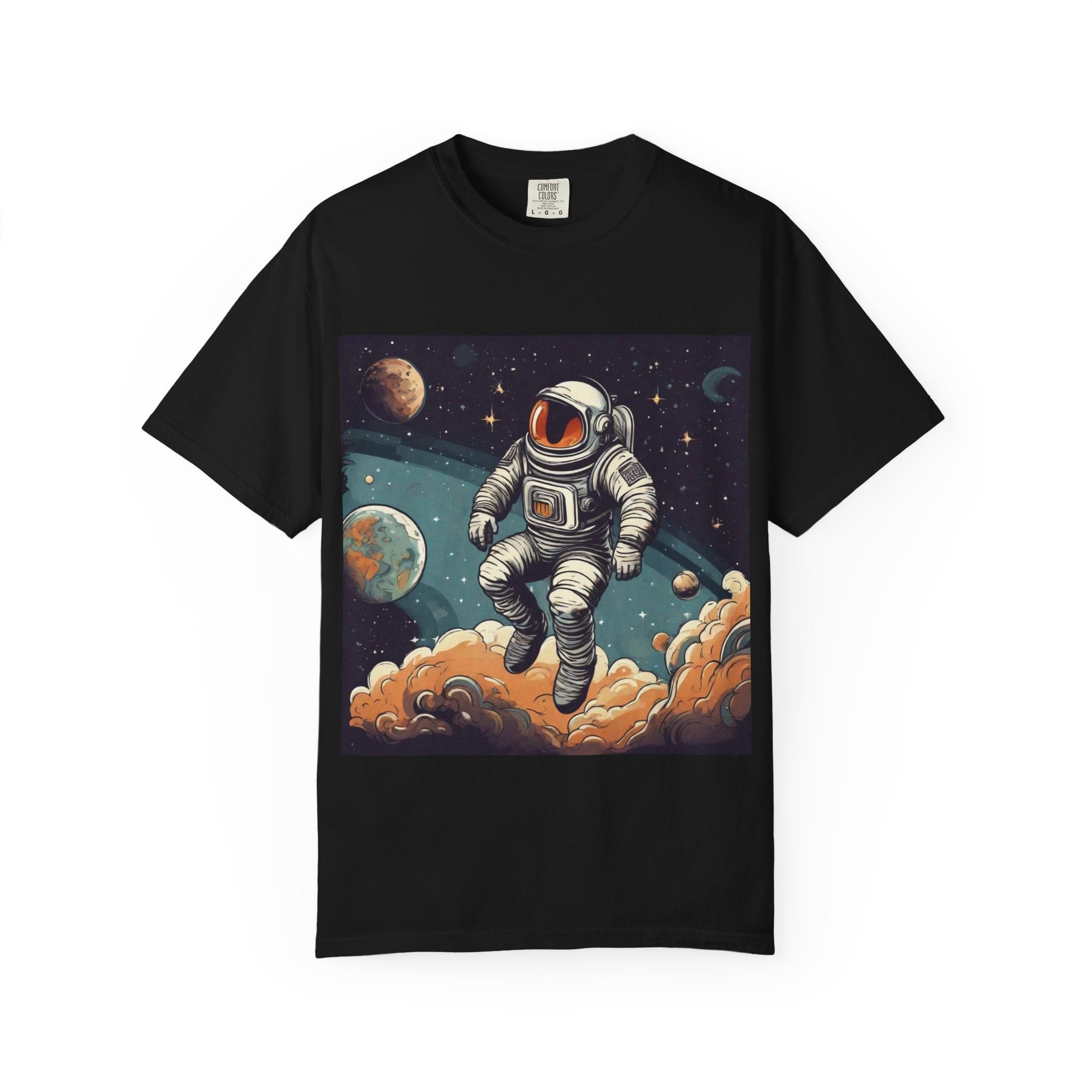 Astronaut Space Art T-Shirt — Vintage Cosmic Explorer Tee