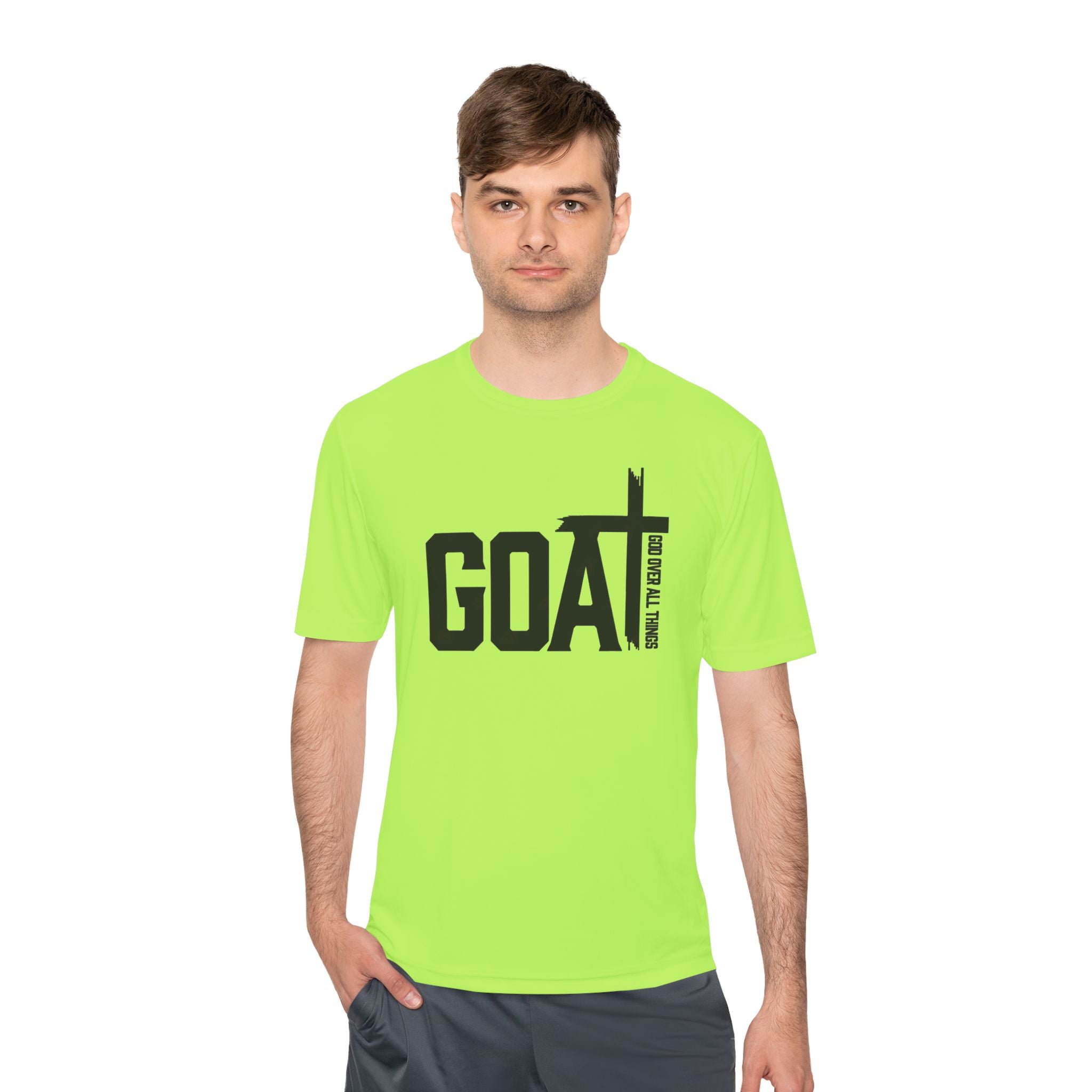 GOAT Cross Athletic Tee — "Greatest of All Time" Faith-Inspired Sports Shirt