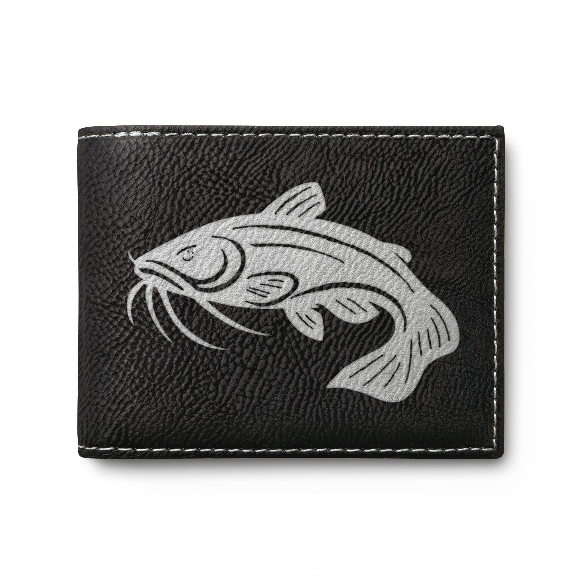 Catfish Leather Bi-Fold Wallet — Slim Flip Wallet for Fishermen