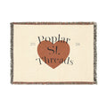 Poplar St. Threads Heart Woven Blanket — Cozy Decorative Throw for Living Room & Gift
