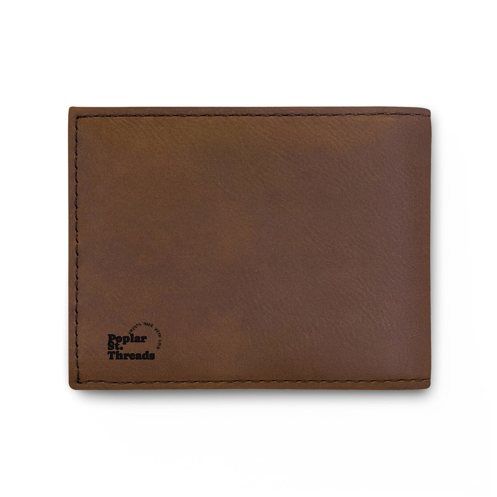 GOAT Leather Bi-Fold Wallet — Slim Flip Wallet with Bold Logo