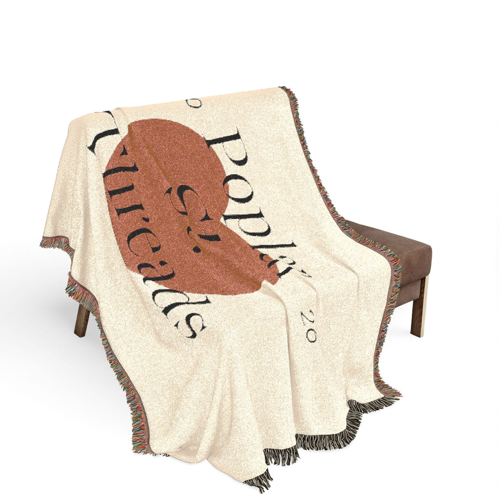 Poplar St. Threads Heart Woven Blanket — Cozy Decorative Throw for Living Room & Gift