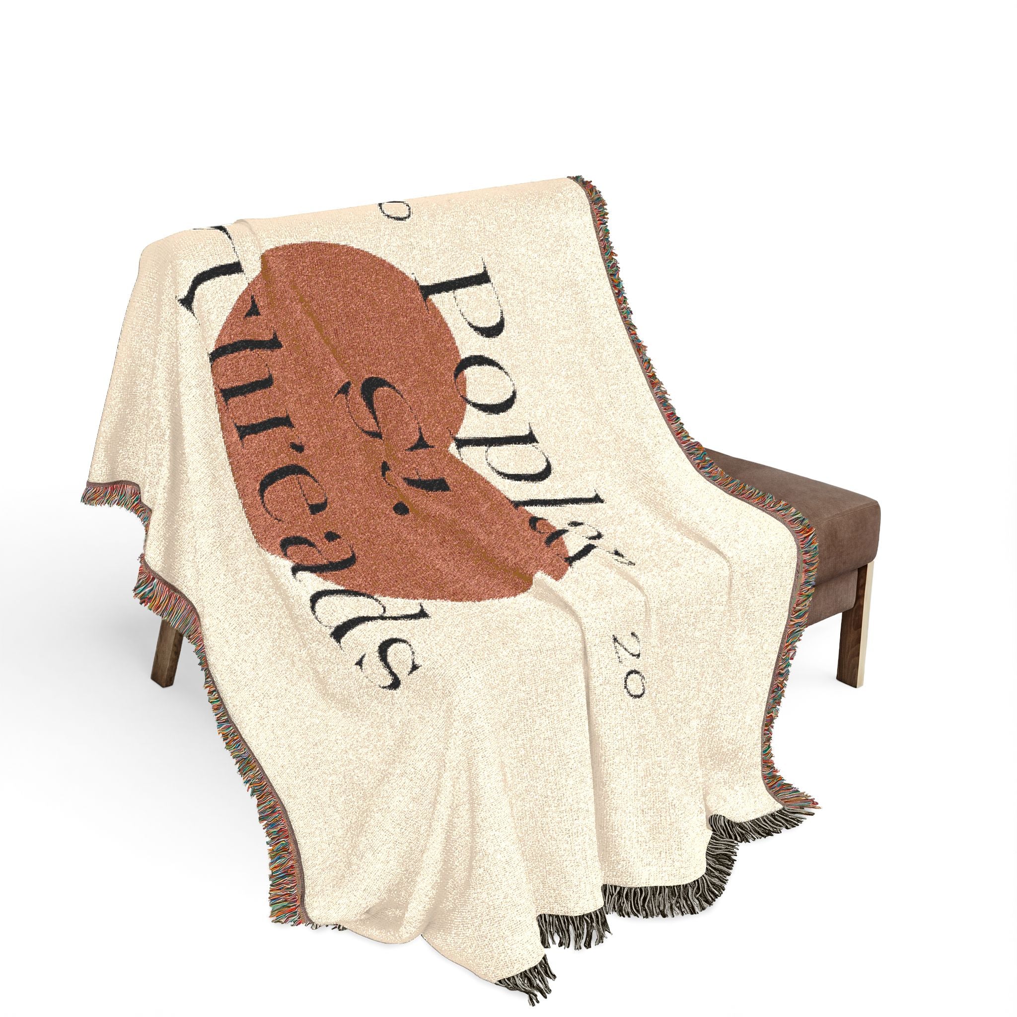 Poplar St. Threads Heart Woven Blanket — Cozy Decorative Throw for Living Room & Gift
