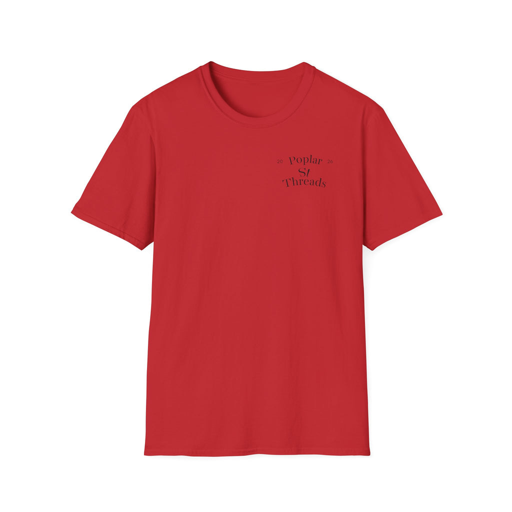 Retro Script T-Shirt — "Poplar St Threads" Graphic Tee
