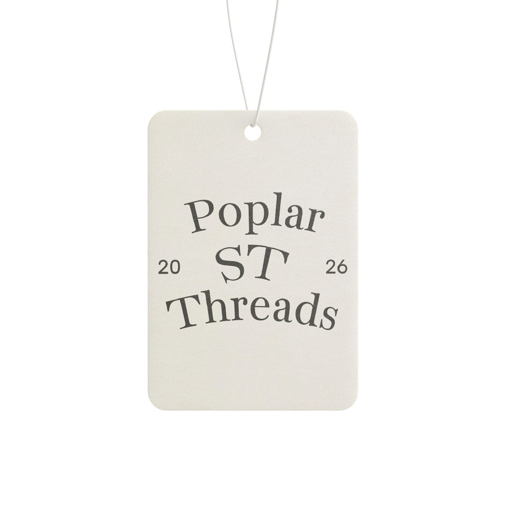 Poplar St Threads Car Air Freshener – Vintage Logo Scent Tag for Cars