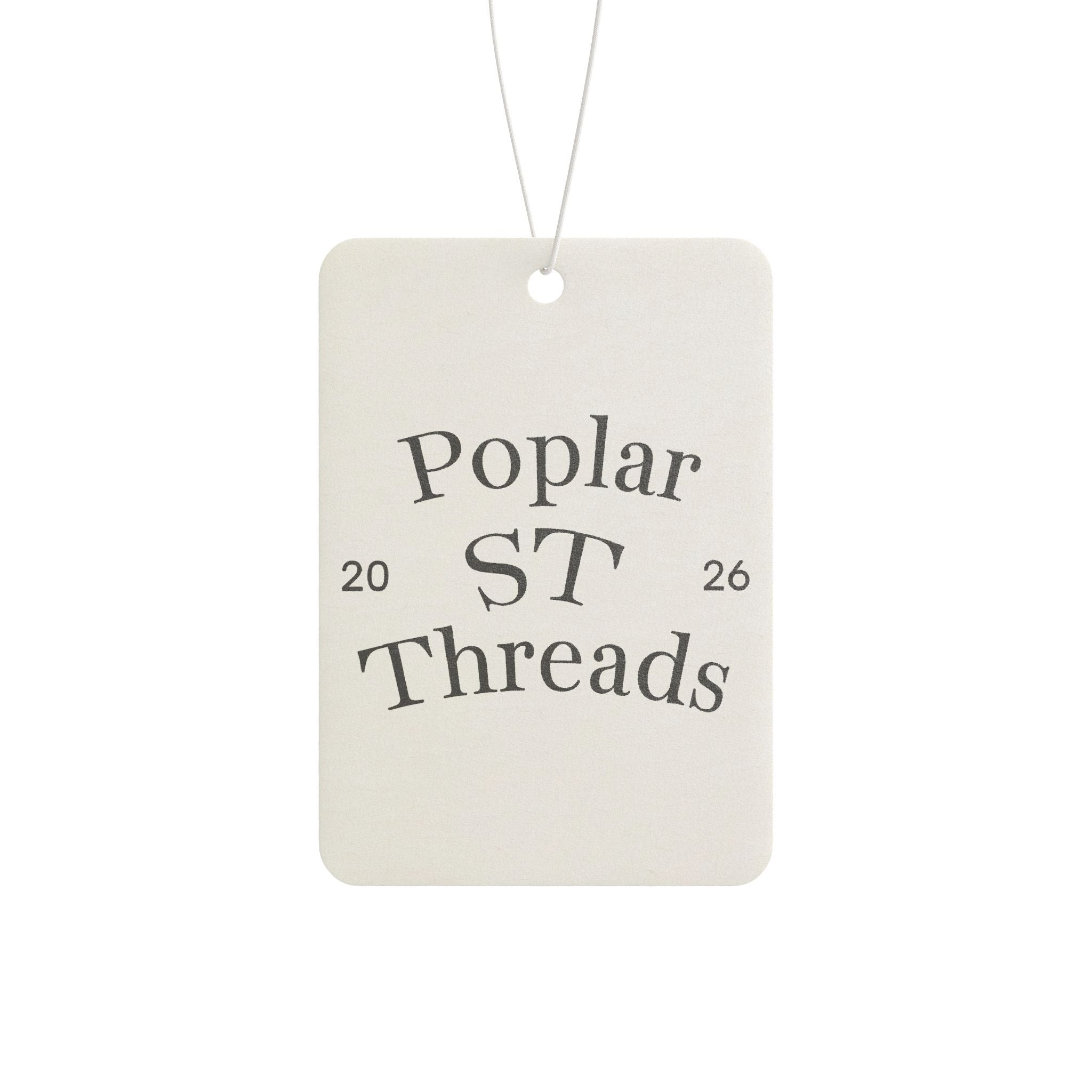 Poplar St Threads Car Air Freshener – Vintage Logo Scent Tag for Cars