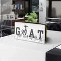 God Over All Things Zipper Wallet — GOAT Faith Wallet with Cross & Heart Design