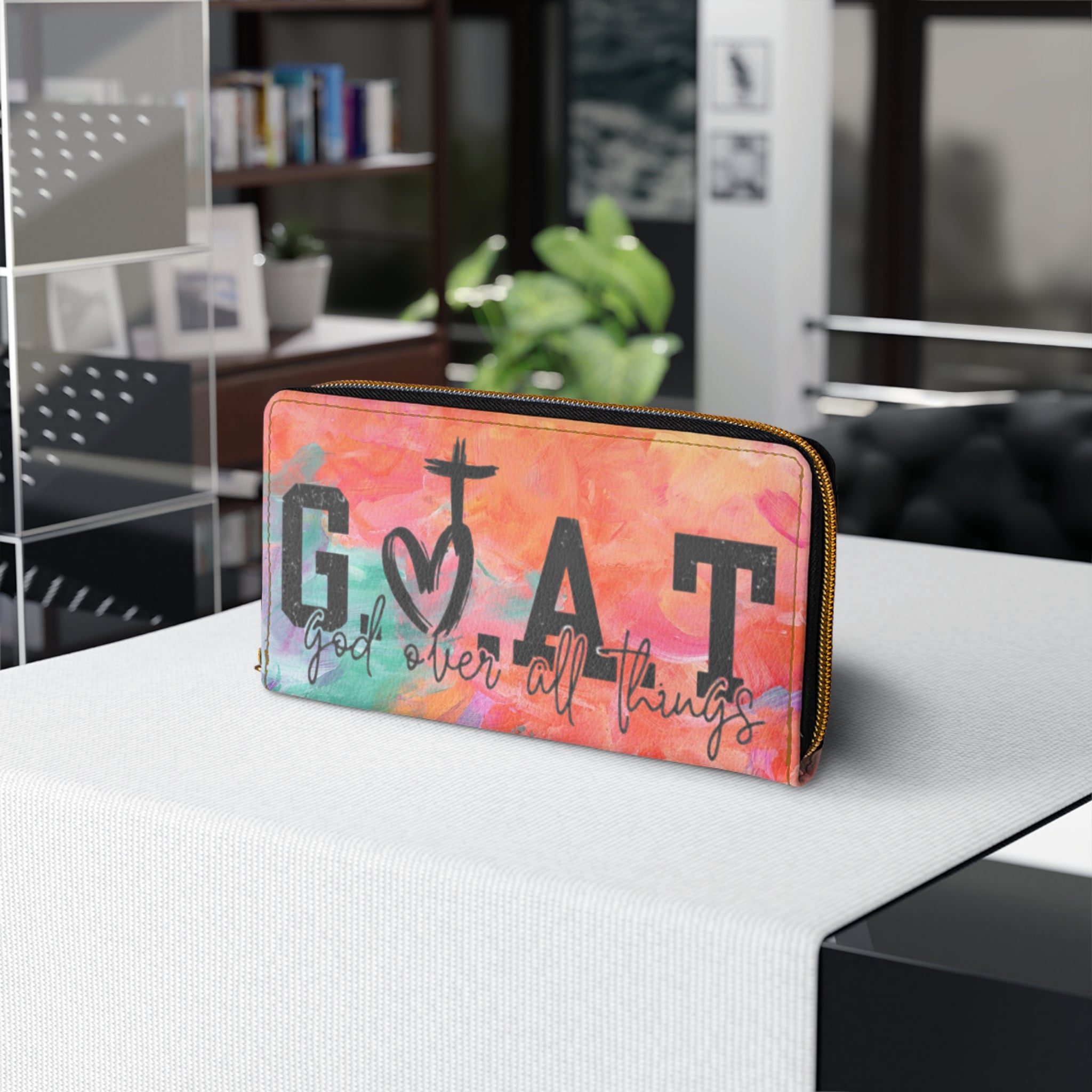 God Over All Things Zipper Wallet — GOAT Christian Faith Wallet