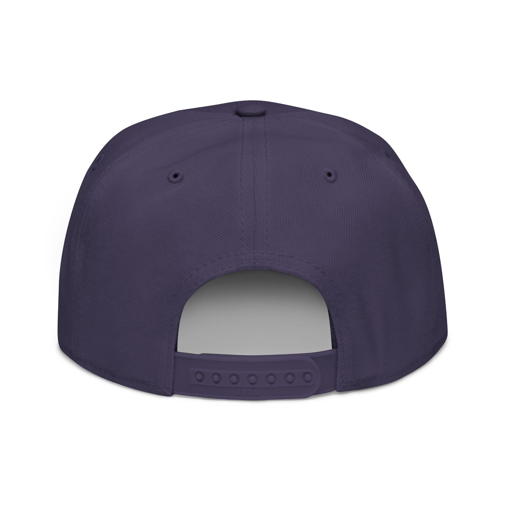 Embroidered Spiral Logo Snapback Hat — Black & Charcoal Flat-Brim Cap