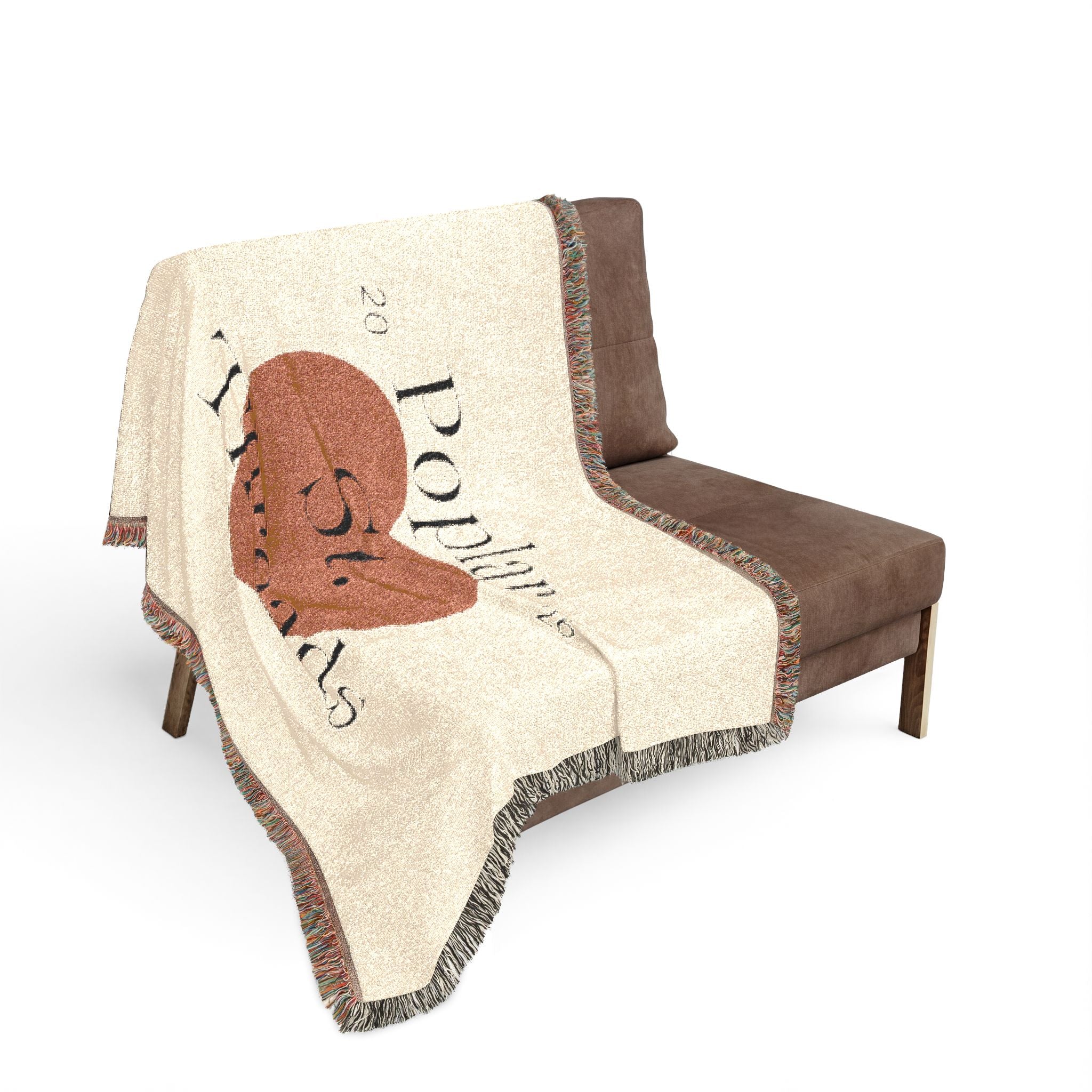 Poplar St. Threads Heart Woven Blanket — Cozy Decorative Throw for Living Room & Gift