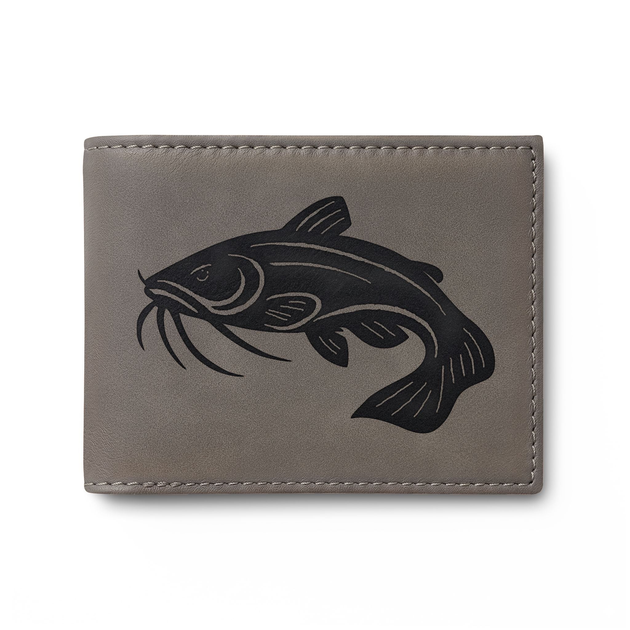 Catfish Leather Bi-Fold Wallet — Slim Flip Wallet for Fishermen