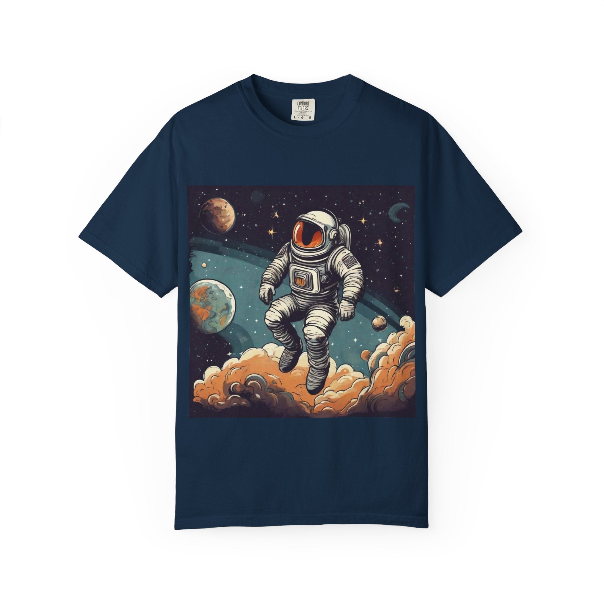 Astronaut Space Art T-Shirt — Vintage Cosmic Explorer Tee