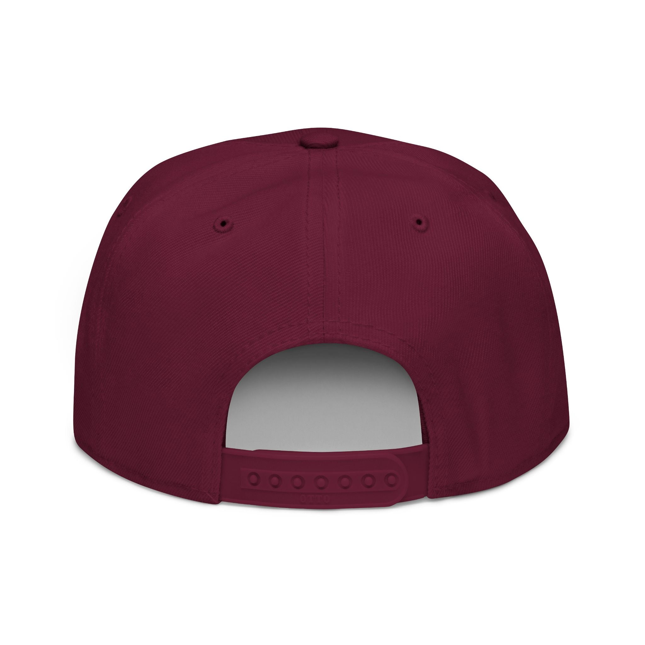 Embroidered Spiral Logo Snapback Hat — Black & Charcoal Flat-Brim Cap