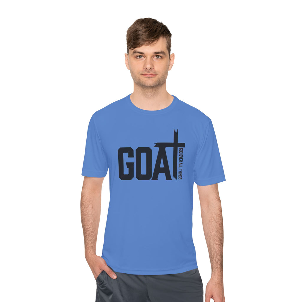 GOAT Cross Athletic Tee — "Greatest of All Time" Faith-Inspired Sports Shirt