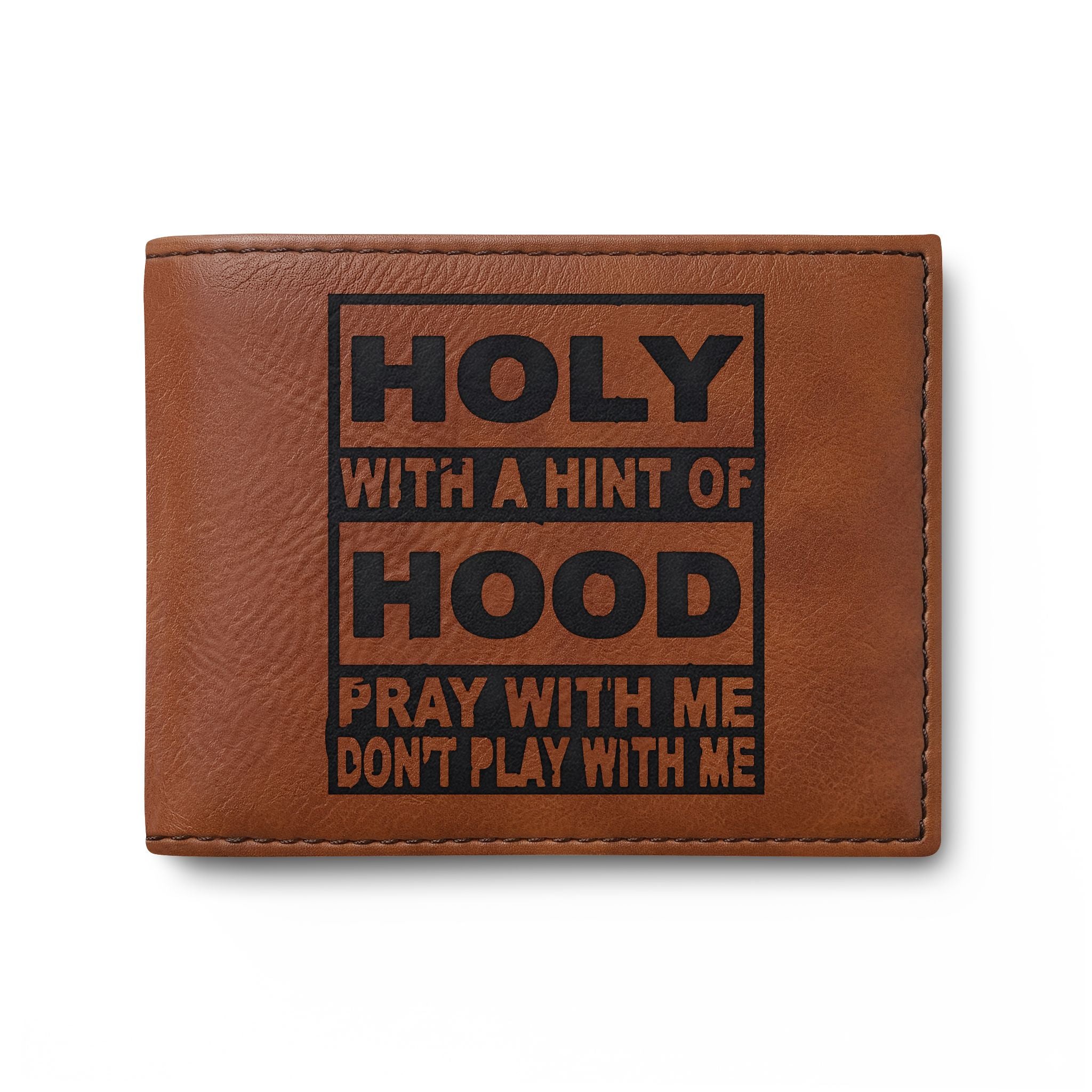 Bi-Fold Wallet – "Holy with a Hint of Hood" Leather Card Wallet