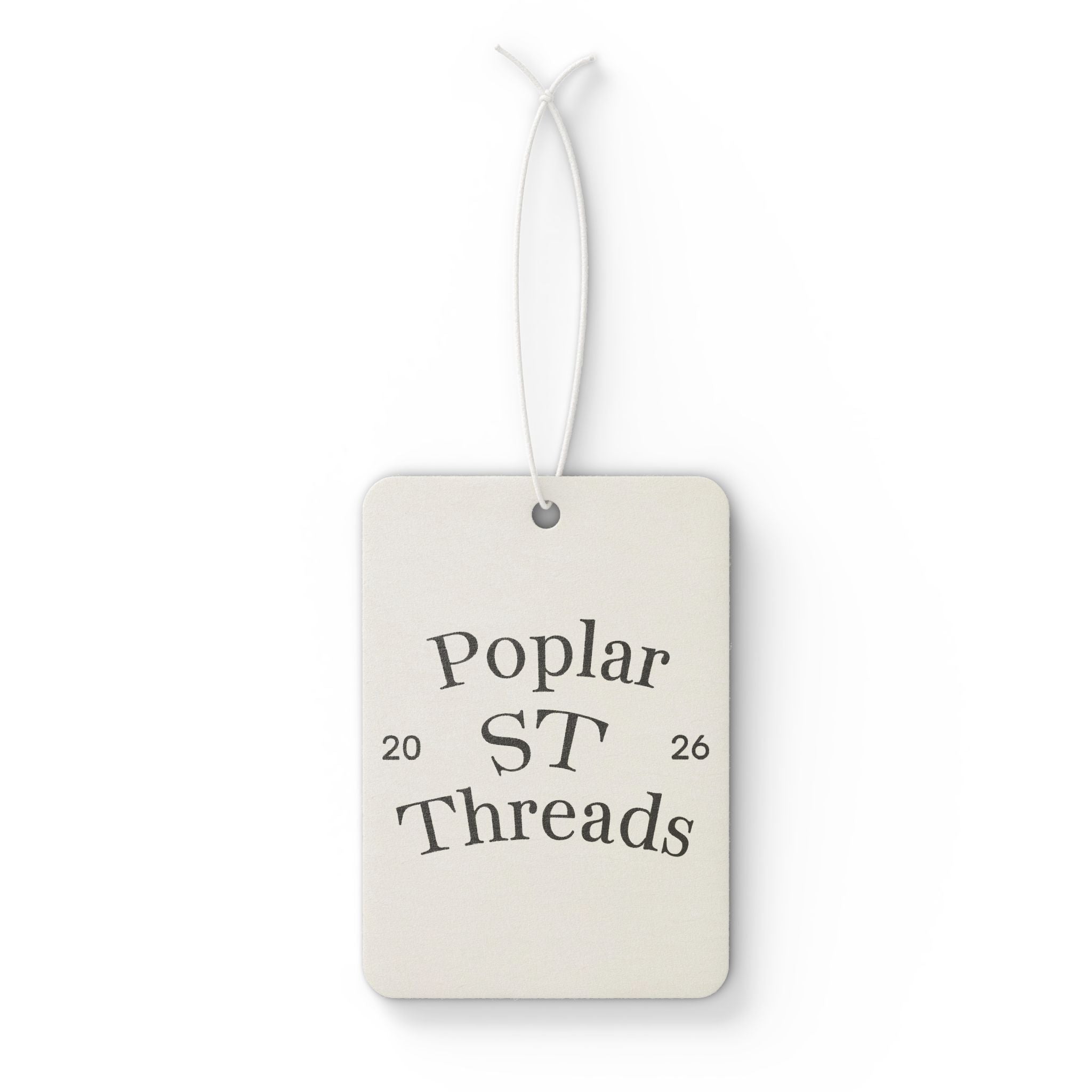 Poplar St Threads Car Air Freshener – Vintage Logo Scent Tag for Cars