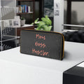 Mom. Boss. Hustler. Zipper Wallet — Black Script Inspirational Wallet