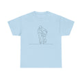Minimalist Father and Child Line Art T-Shirt — Dad and Kid Hug Tee