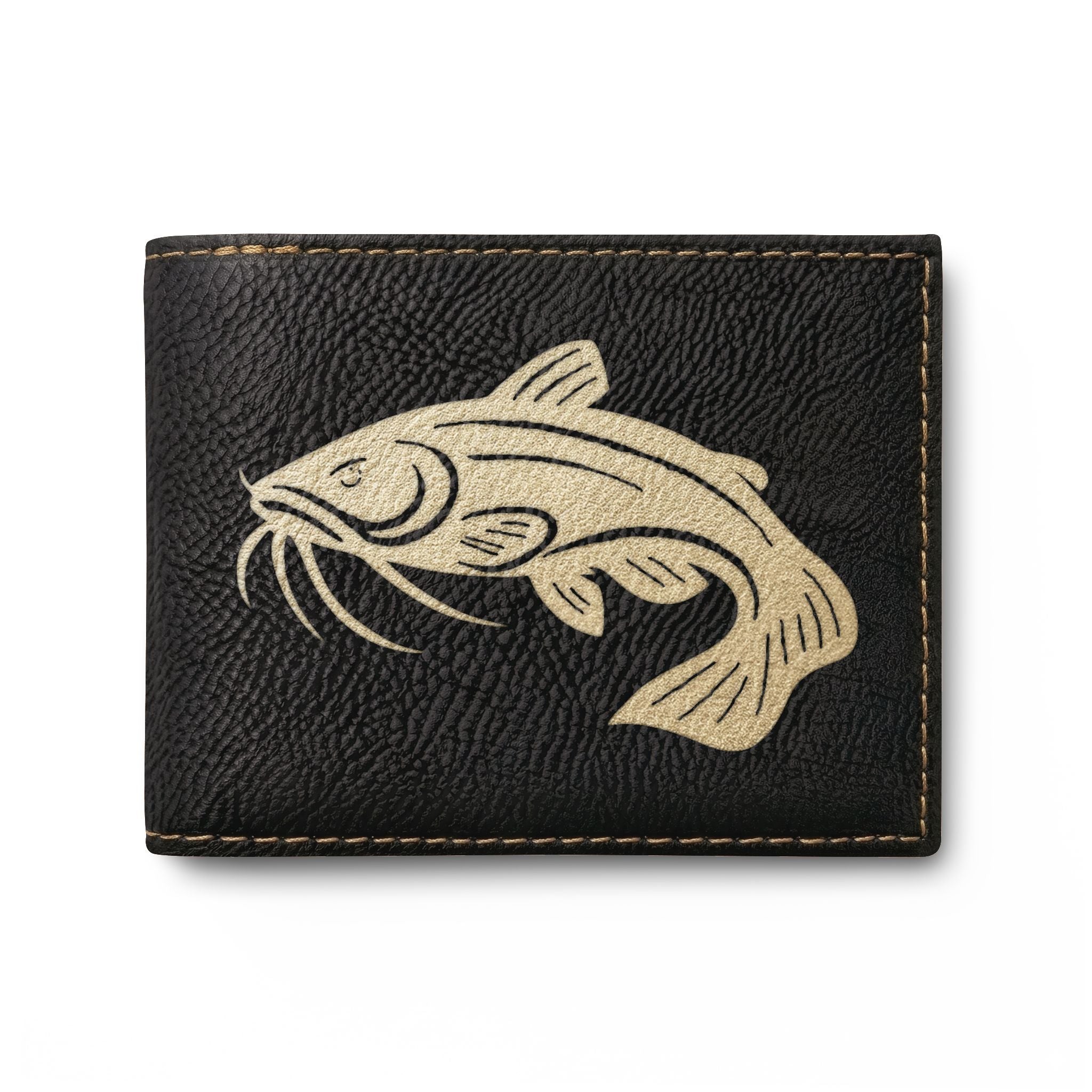 Catfish Leather Bi-Fold Wallet — Slim Flip Wallet for Fishermen